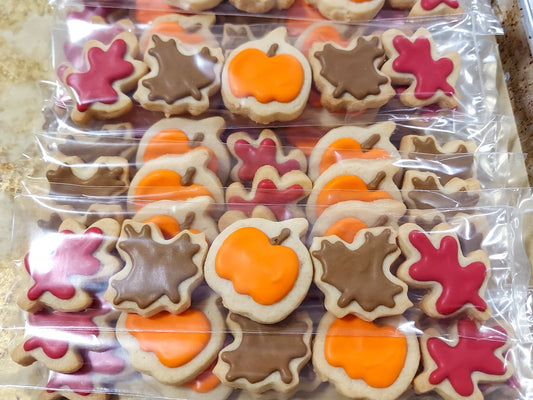 Mini Fall Cookies (5 in a Bag) - Ready for gift giving!