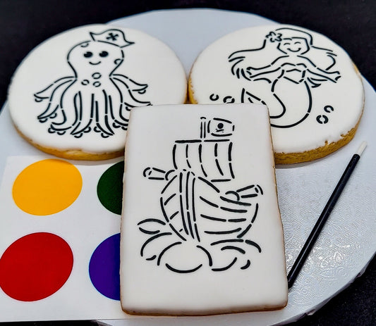 Paint-Your-Own Mermaid & Pirate Cookies (1 Dozen)