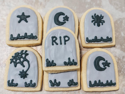Mini Tombstone Halloween Cookies (2 dozen)