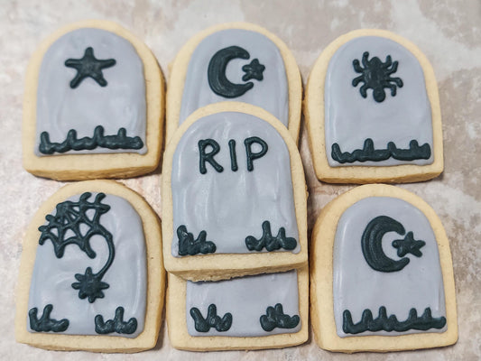 Mini Tombstone Halloween Cookies (2 dozen)