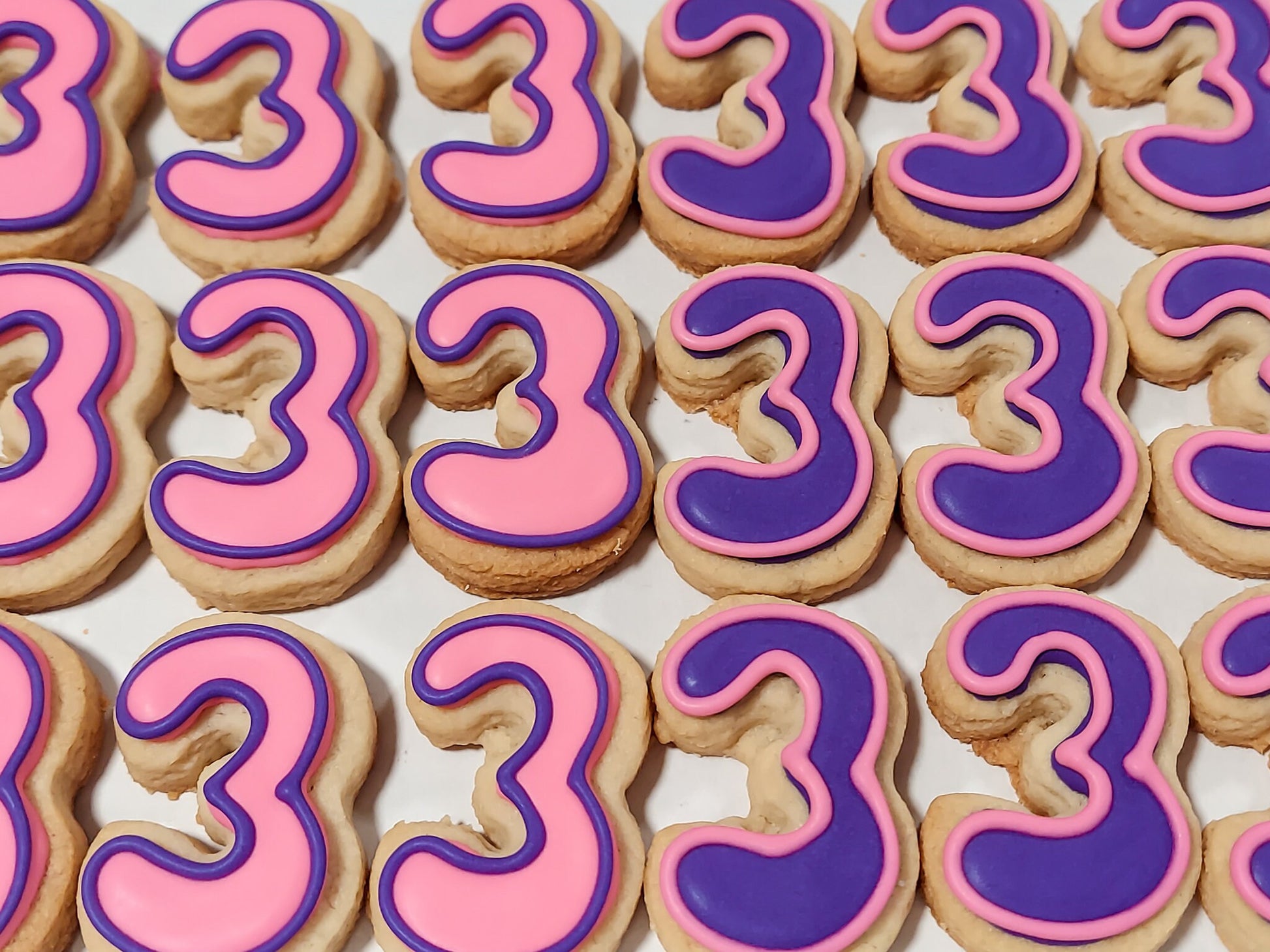 Mini Number / Letter Cookies - Outline (2 dozen)