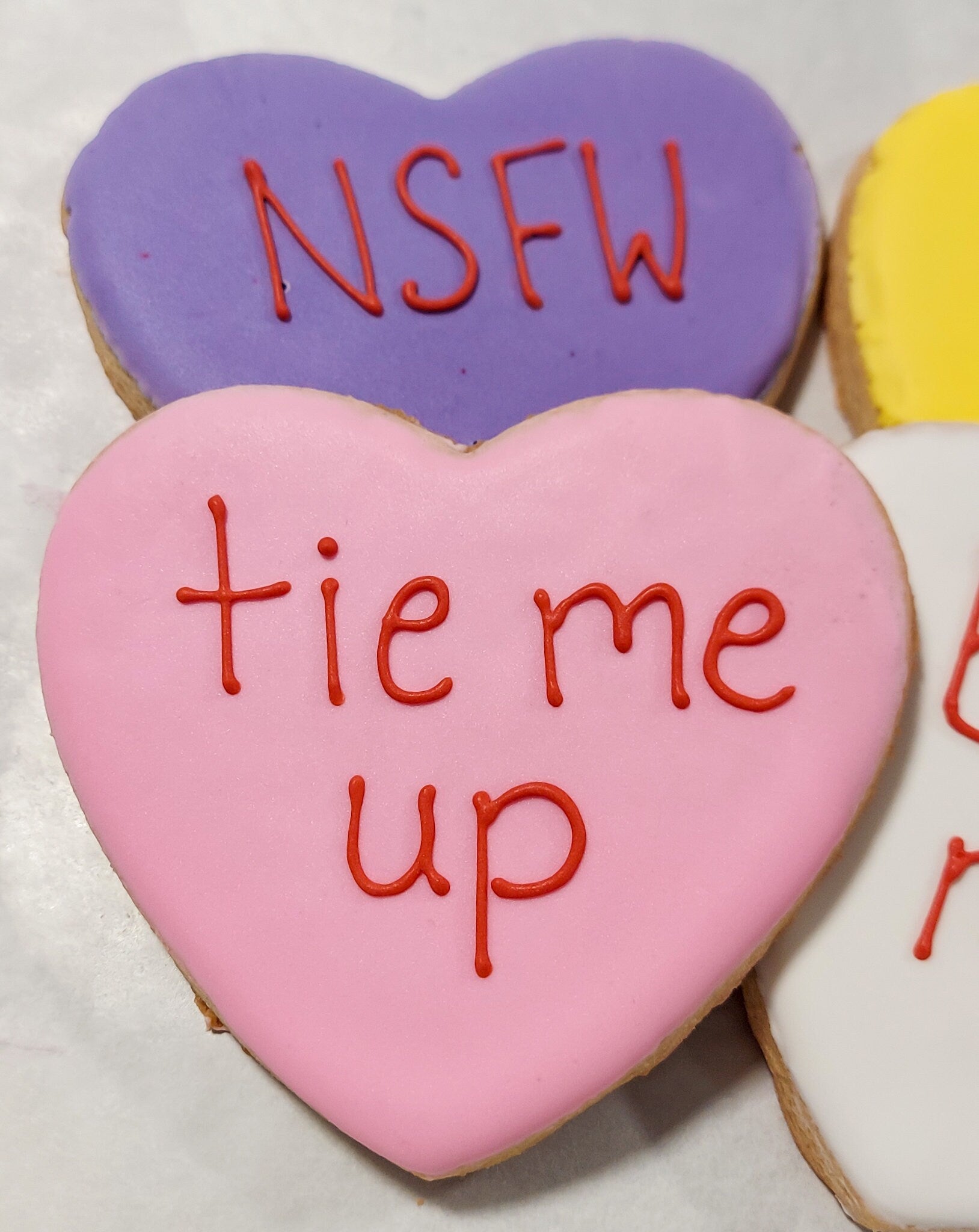 Naughty Conversation Heart Valentine Cookies (1 dozen)
