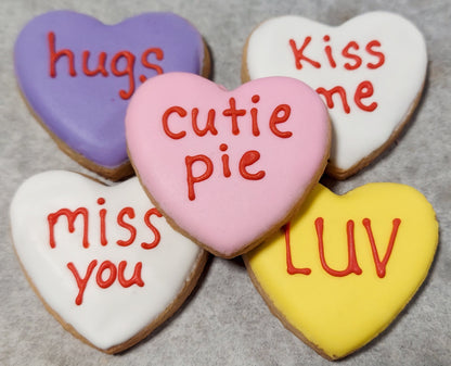 Mini Nice Conversation Heart Cookies (2 dozen)